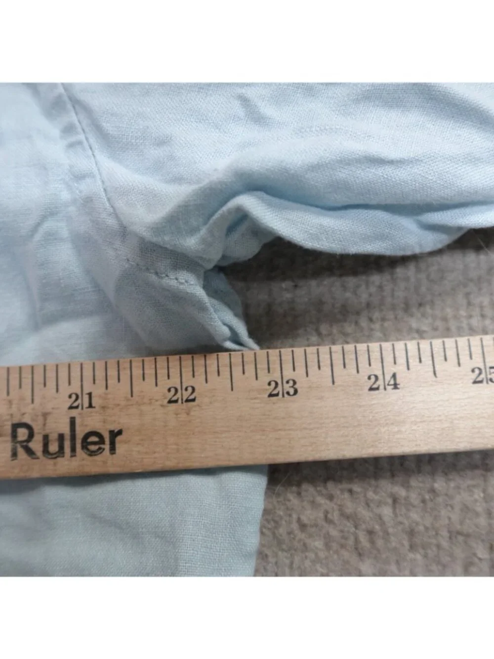 True Religion Shirt XL Blue Slim Fit 100% Linen